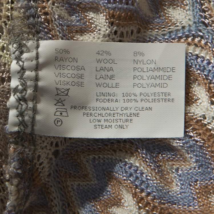 Pre Owned Missoni Pastel Multicolour Crochet Knit Midi Skirt M