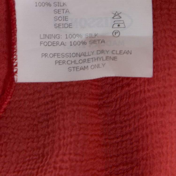 Pre Owned Missoni Coral Pink Floral Print Silk One Shoulder Maxi Dress S