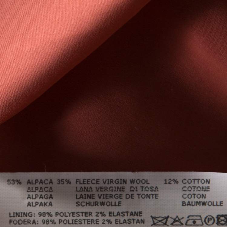 Pre Owned Missoni Beige Striped Alpaca Blend Crocket Trimmed Coat S