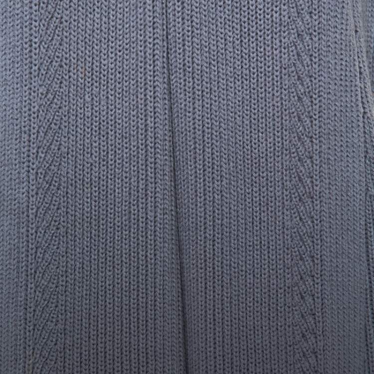 Pre Owned Missoni Grey Lurex Wool Knit Open Front Cardigan M