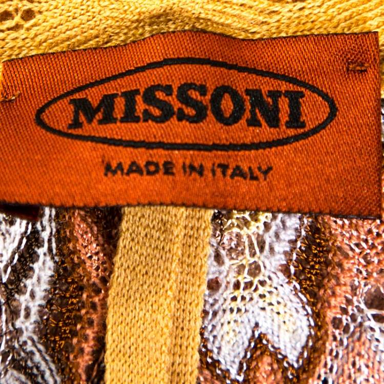 Pre Owned Missoni Multicolor Pointelle Knit Infinity Scarf Cardigan Set S