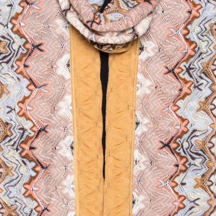 Pre Owned Missoni Multicolor Pointelle Knit Infinity Scarf Cardigan Set S