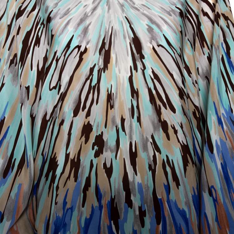 Pre Owned Missoni Muticolor Abstract Print Stretch Silk Cape Top M