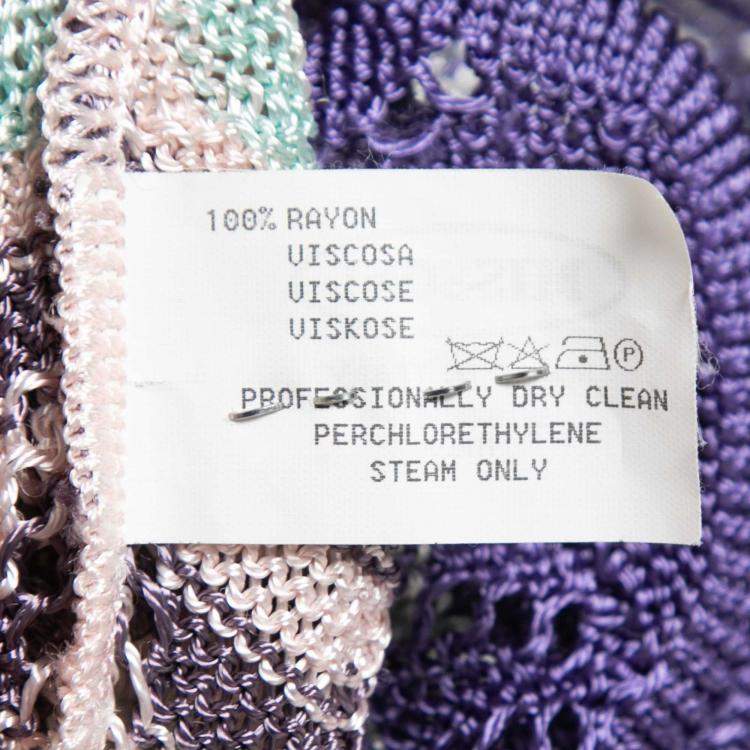 Pre Owned Missoni Purple Zig Zag Knit Sleeveless Dress M