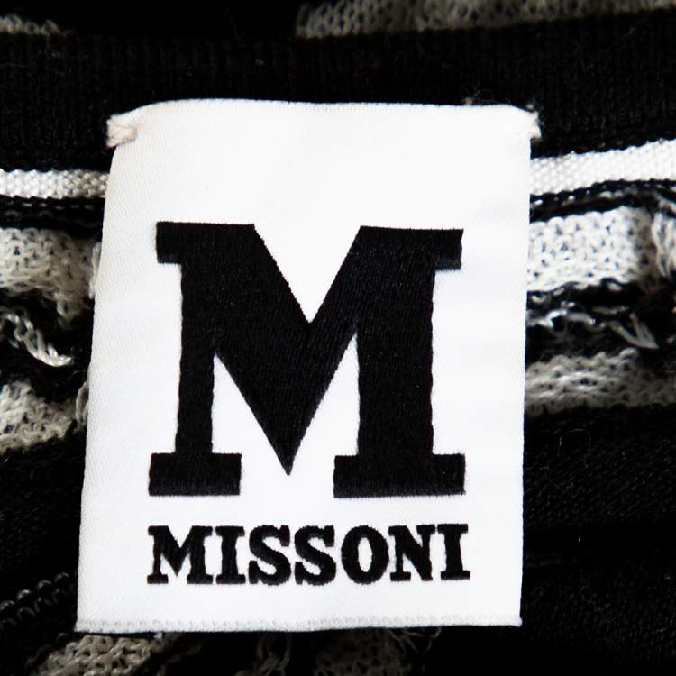 Pre Owned M Missoni Monochrome Knit Strapless Top M 