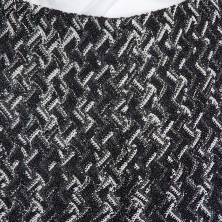 Pre Owned Missoni Monochrome Textured Lurex Knit Wide Leg Pants L
