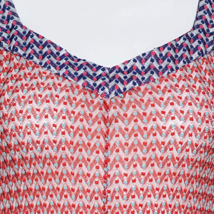 Pre Owned Missoni Mare Rust Orange Knit Beach Cover Up Jumpsuit S