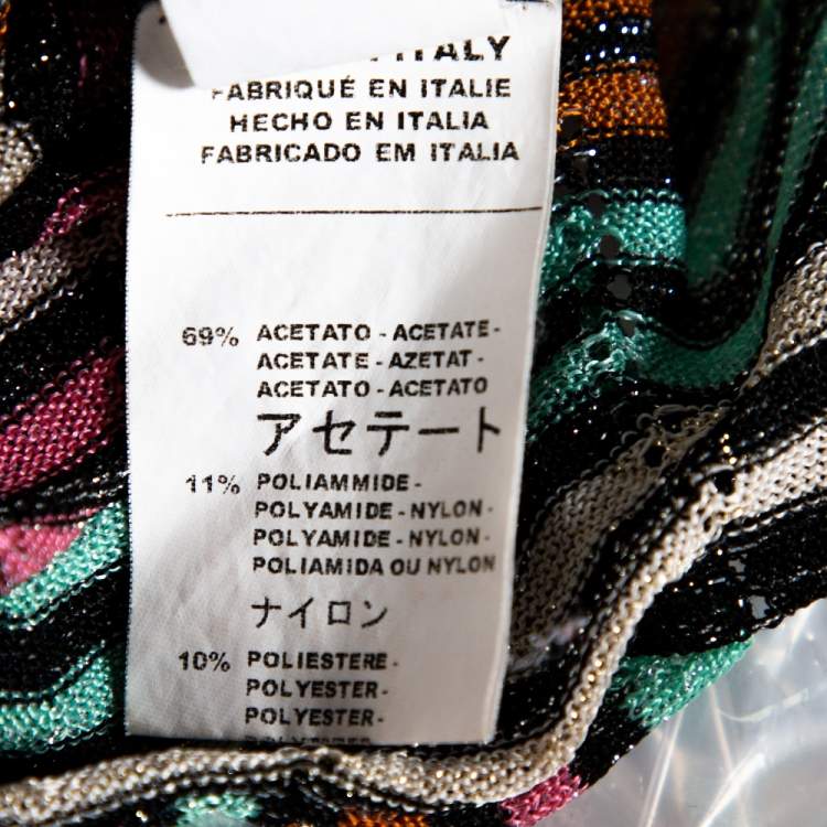 Pre Owned M Missoni Multicolor Lurex Knit Open Front Shrug M