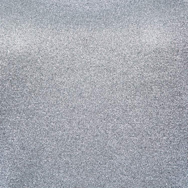 Pre Owned Missoni Shimmery Silver Lurex Knit Tank Top L