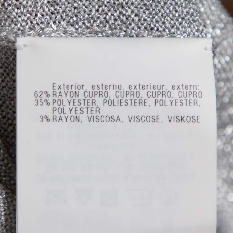 Pre Owned Missoni Shimmery Silver Lurex Knit Tank Top L