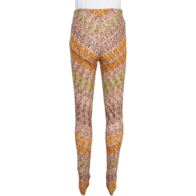 Pre Owned Missoni Multicolor Crocheted Knit Straight Leg Trousers S