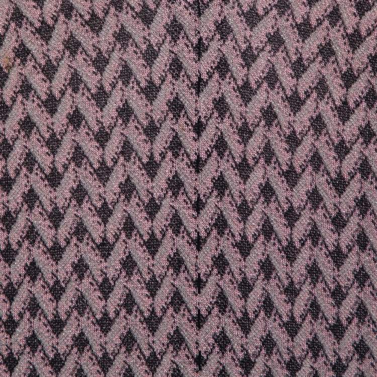 Pre Owned Missoni Pink Lurex Knit V Neck Top M