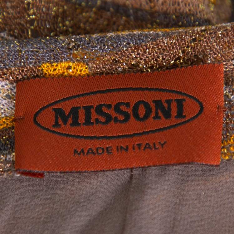 Pre Owned Missoni Multicolor Lurex Knit Bead Embellished Tunic M