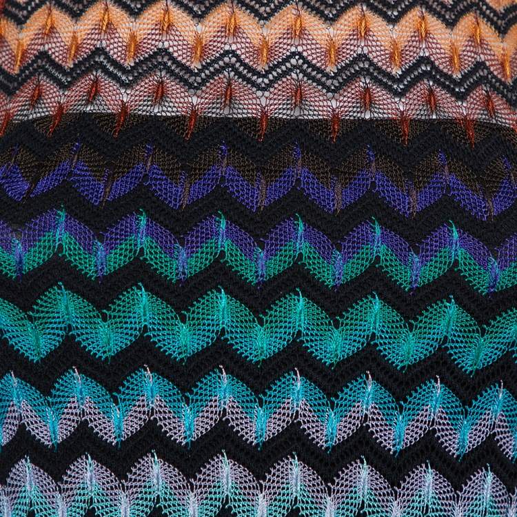 Pre Owned Missoni Multicolor Chevron Patterned Knit Sleeveless Top S