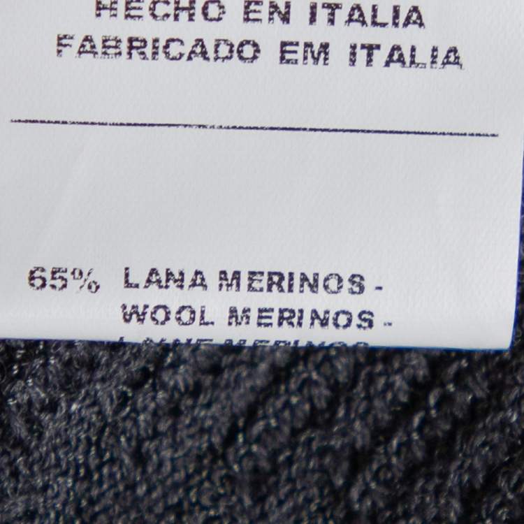 Pre Owned M Missoni Grey Wave Patterned Wool Open Front Cardigan M