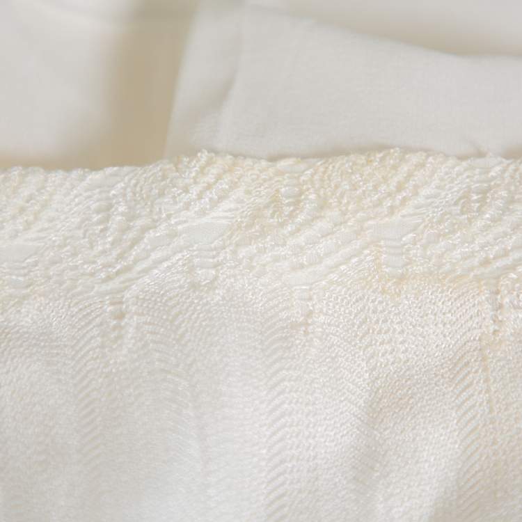 Pre Owned Missoni Cream Lace Mini Skirt M