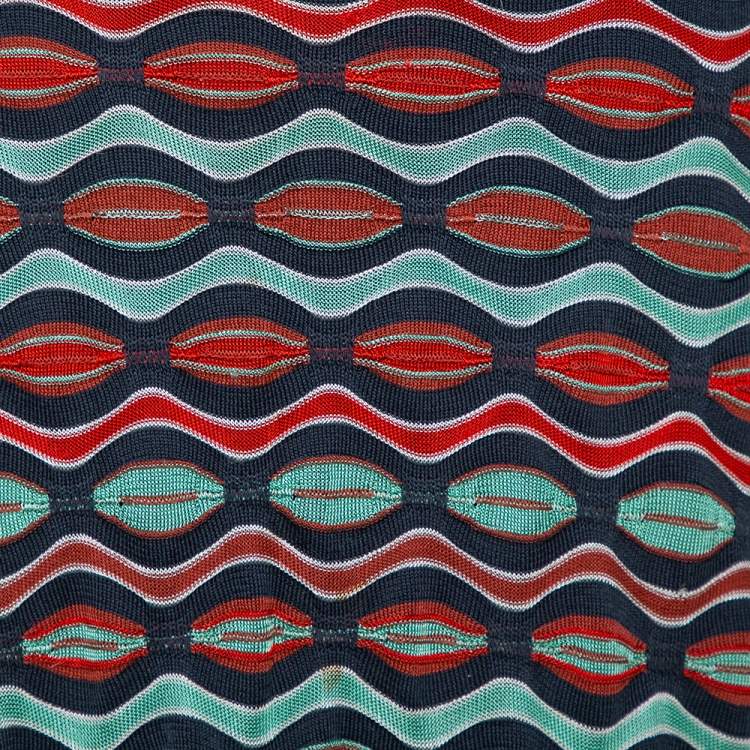 Pre Owned M Missoni Multicolor Wave Knit Maxi Skirt M
