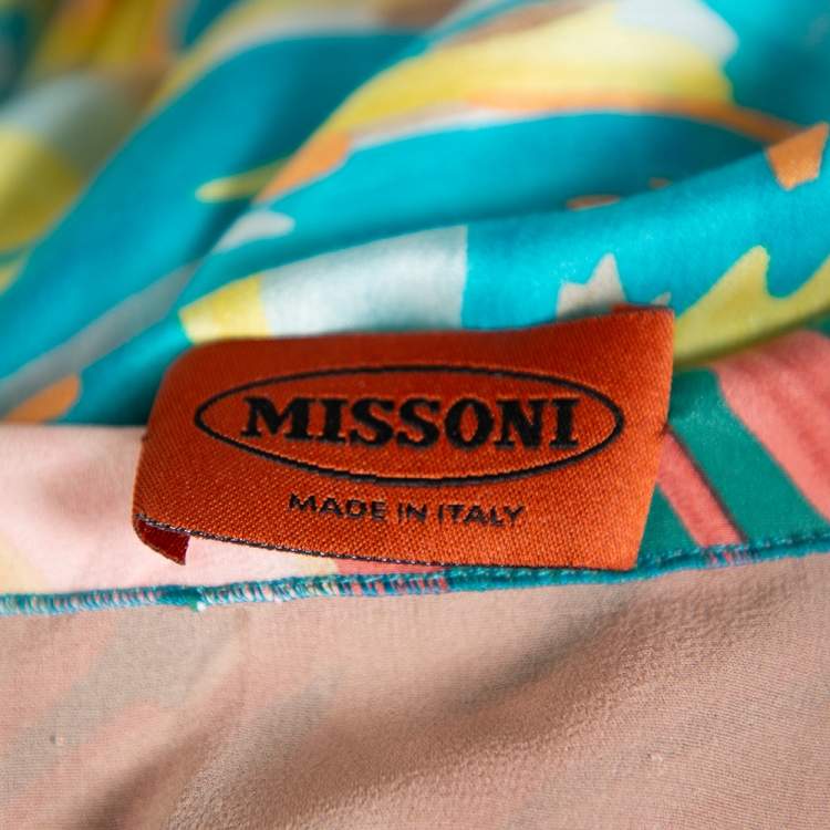Pre Owned Missoni Multicolor Silk Embellished Cape Detail Sleeveless Maxi Dress M