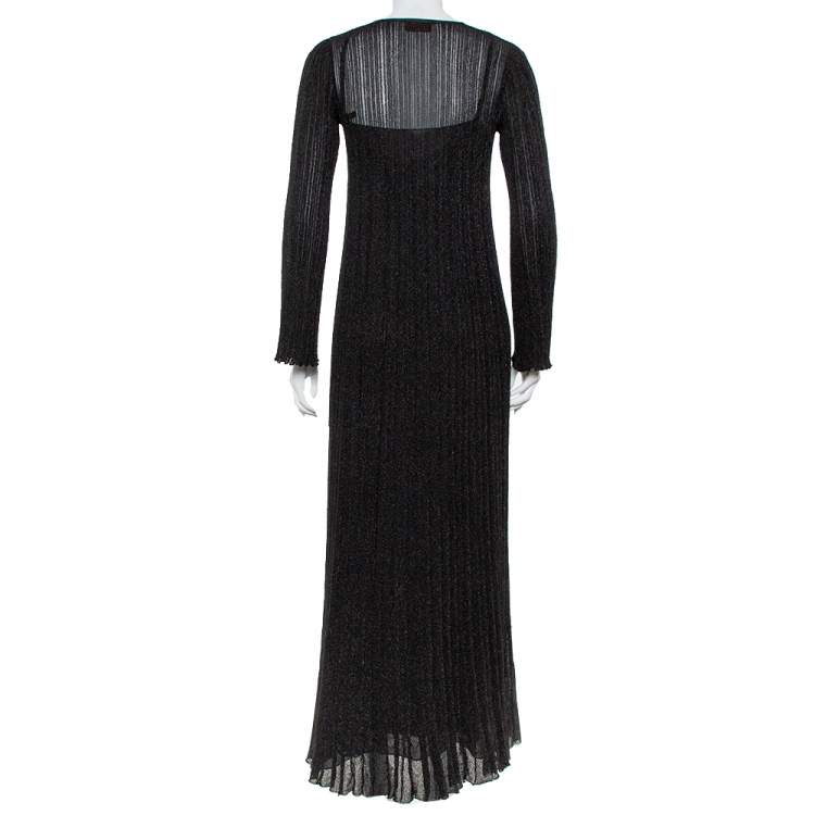 Pre Owned Missoni Black Lurex Knit Maxi Dress M