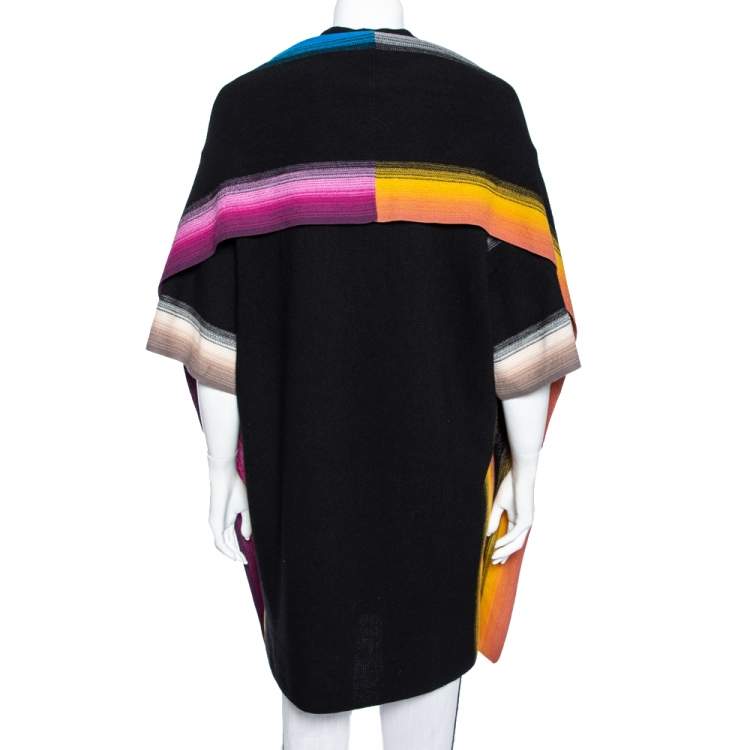 Pre Owned Missoni Multicolor Striped Wool Overlay Detail Oversized Cardigan S