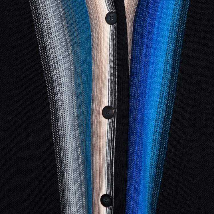 Pre Owned Missoni Multicolor Striped Wool Overlay Detail Oversized Cardigan S