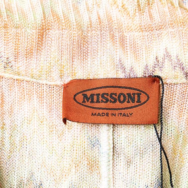 Pre Owned Missoni Light Pink Patterned Knit Button Front Blazer S