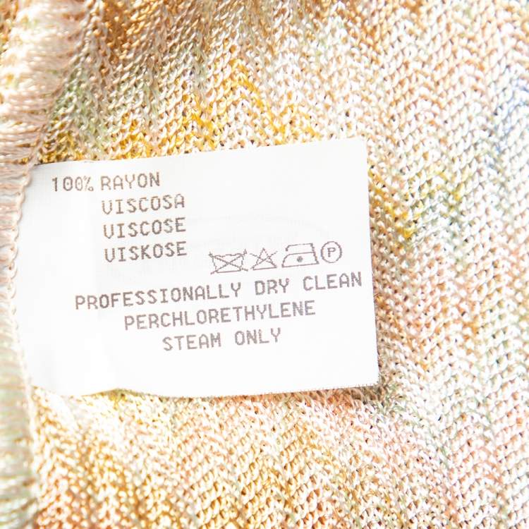 Pre Owned Missoni Light Pink Patterned Knit Button Front Blazer S