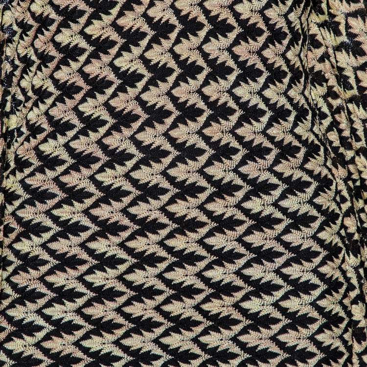 Pre Owned Missoni Pale Yellow Patterned Knit Maxi Kaftan M 