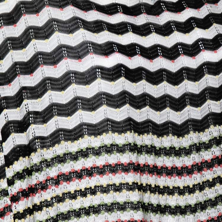 Pre Owned Missoni Multicolored Zig Zag Patterned Knit Poncho (One Size) 