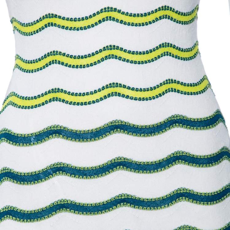 Pre Owned Missoni Multicolor Wave Patterned Knit Sleeveless Maxi Dress S