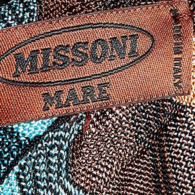 مملوكة مسبقًا Missoni Mare Multicolor Patterned Knit Strapless Jumpsuit L