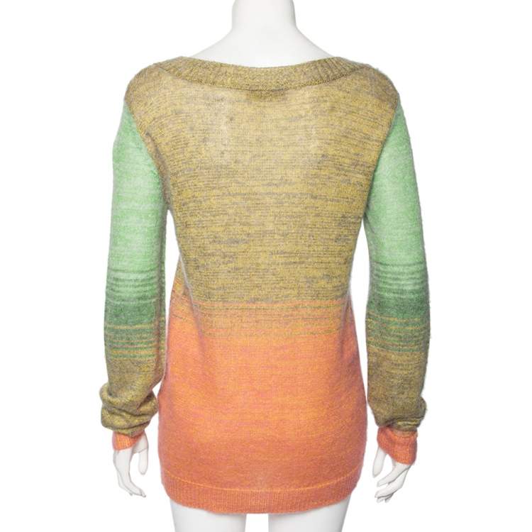 Pre Owned Missoni Multicolored Ombre Alpaca Knit Long Sleeve Jumper L