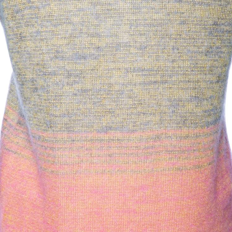 Pre Owned Missoni Multicolored Ombre Alpaca Knit Long Sleeve Jumper L