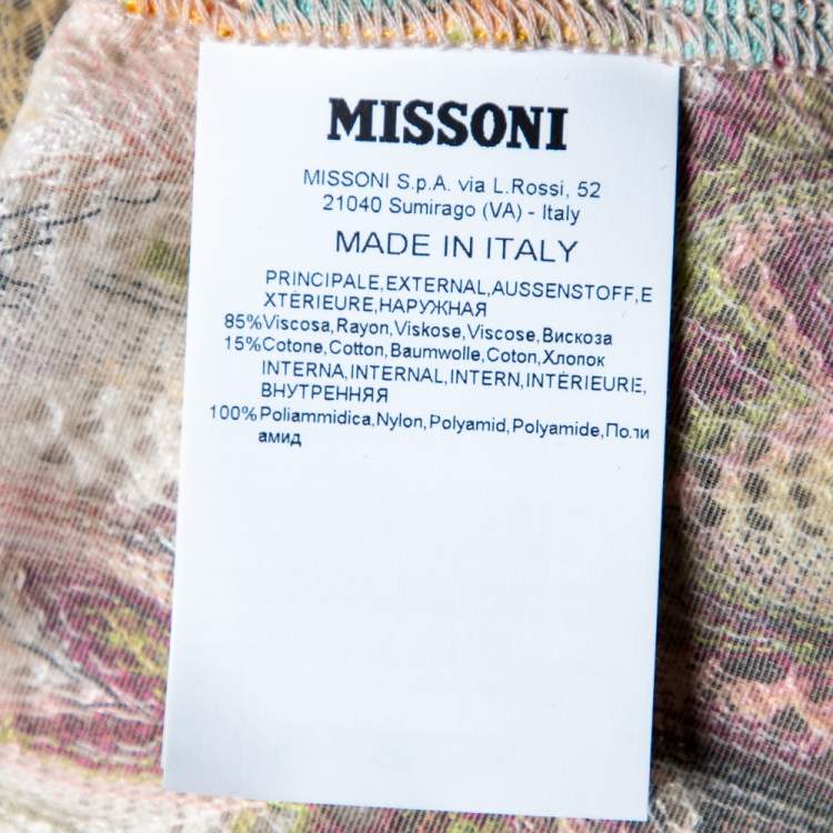 مملوكة مسبقًا Missoni Multicolor Patterned Raschel Lace Shift Dress L