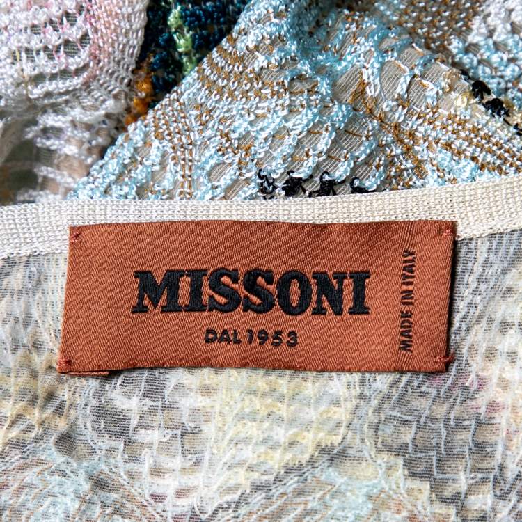 مملوكة مسبقًا Missoni Multicolor Patterned Raschel Lace Shift Dress L