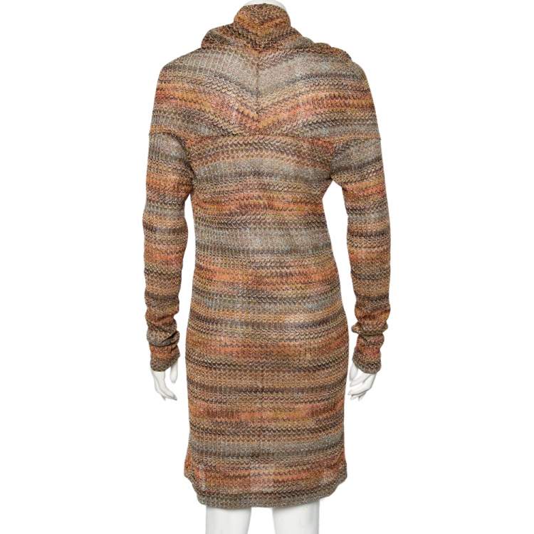 مملوكة مسبقًا Missoni Multicolored Textured Lurex Knit Long Sleeve Dress M