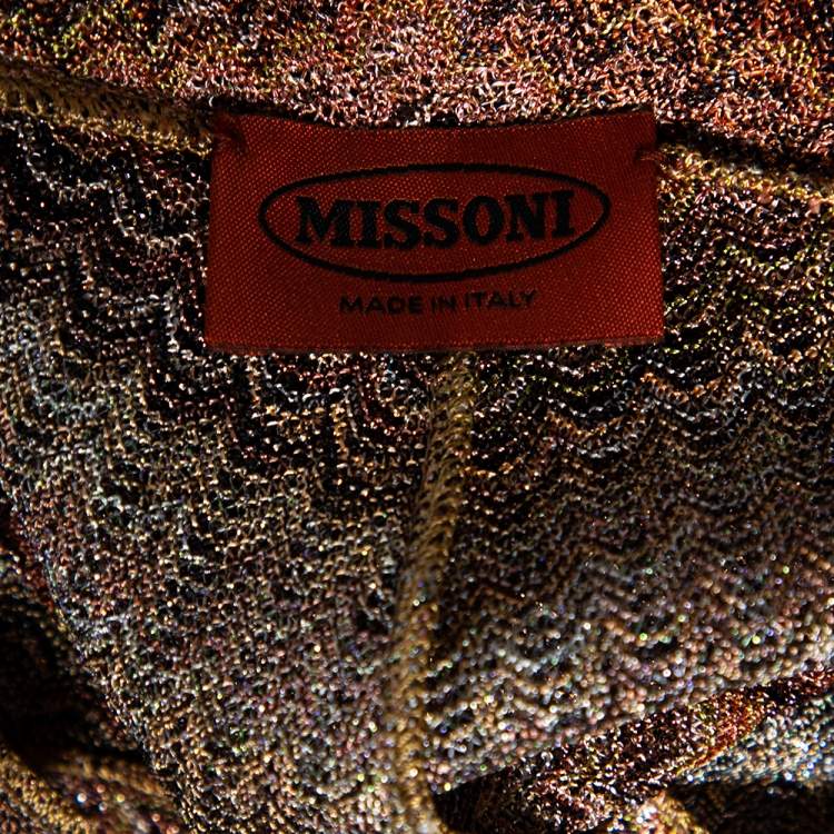 مملوكة مسبقًا Missoni Multicolored Textured Lurex Knit Long Sleeve Dress M