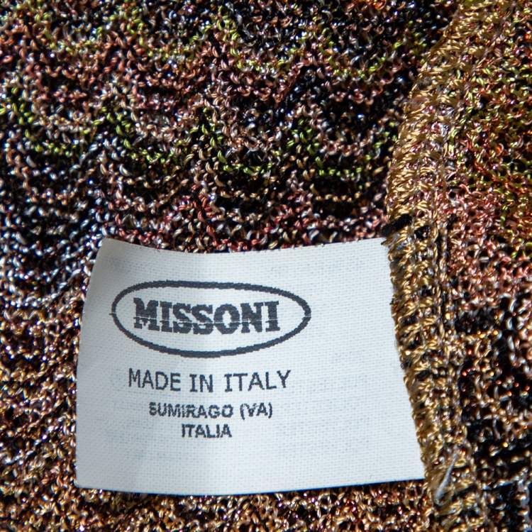 مملوكة مسبقًا Missoni Multicolored Textured Lurex Knit Long Sleeve Dress M
