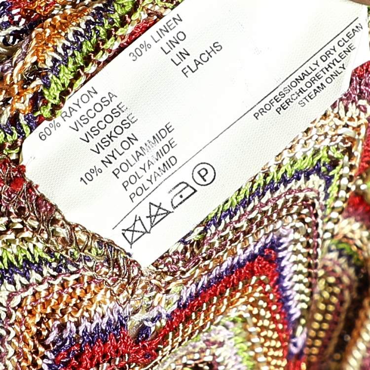 Pre Owned Missoni Multicolored Knit Sleeveless Short Shift Dress M