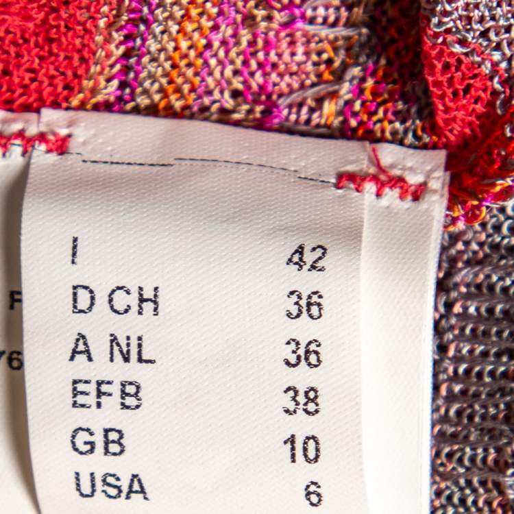 Pre Owned Missoni Multicolored Knit Front Tie Long Cardigan M 