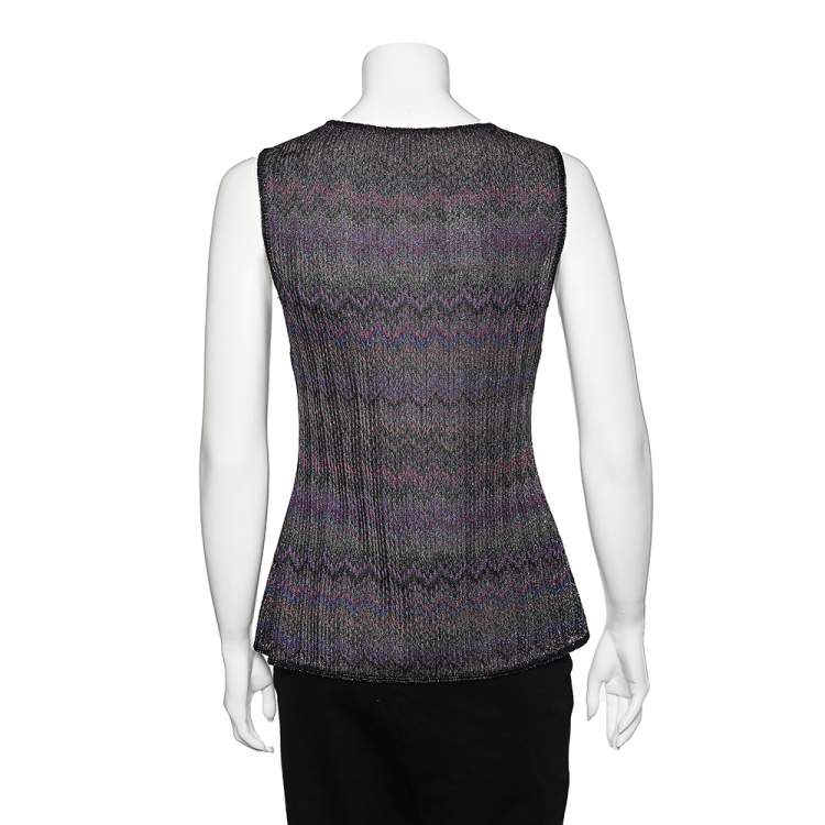 Pre Owned  Missoni Multicolored Knit Sleeveless Top M