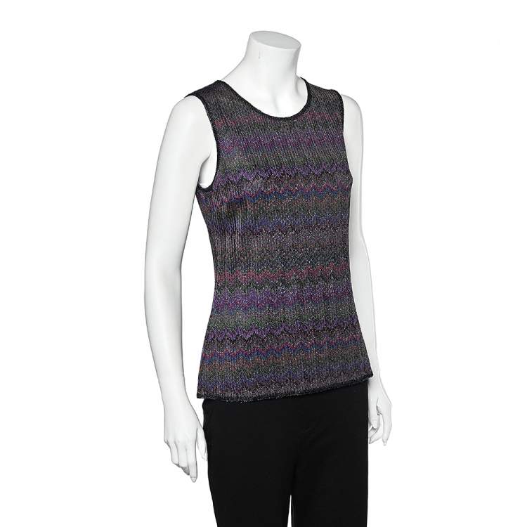 Pre Owned  Missoni Multicolored Knit Sleeveless Top M