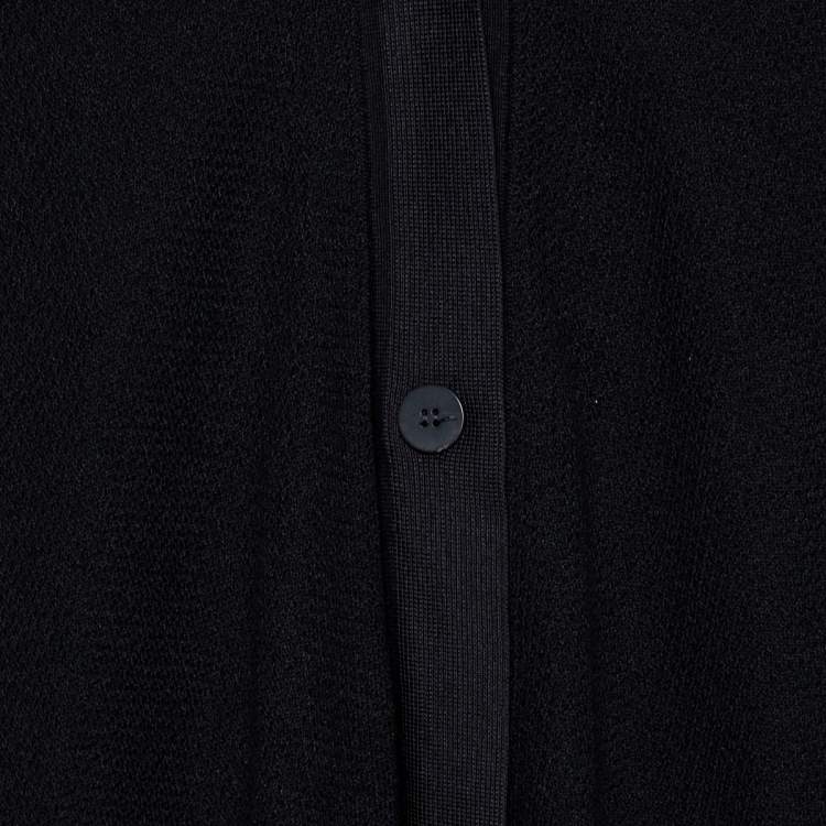 Pre Owned Missoni Black Patterned Knit Overlay Detail Oversized Long Cardigan M