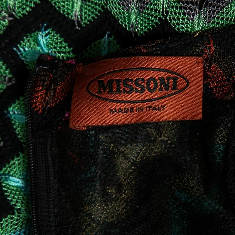 Pre Owned Missoni Multicolored Zig-Zag Patterned Knit Sleeveless Dress S