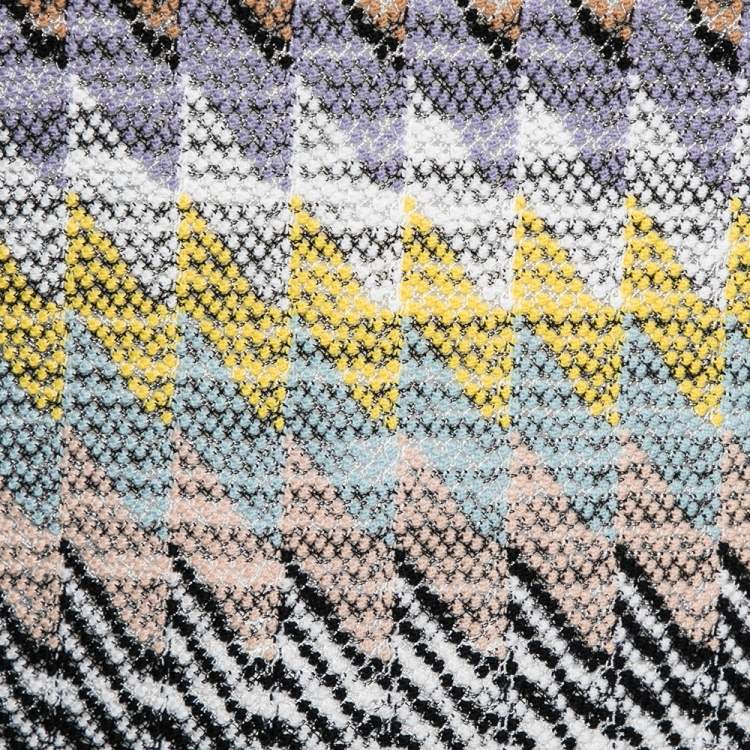 Pre Owned Missoni Multicolored Chevron Paneled Knit Sleeveless Bodycon Dress M