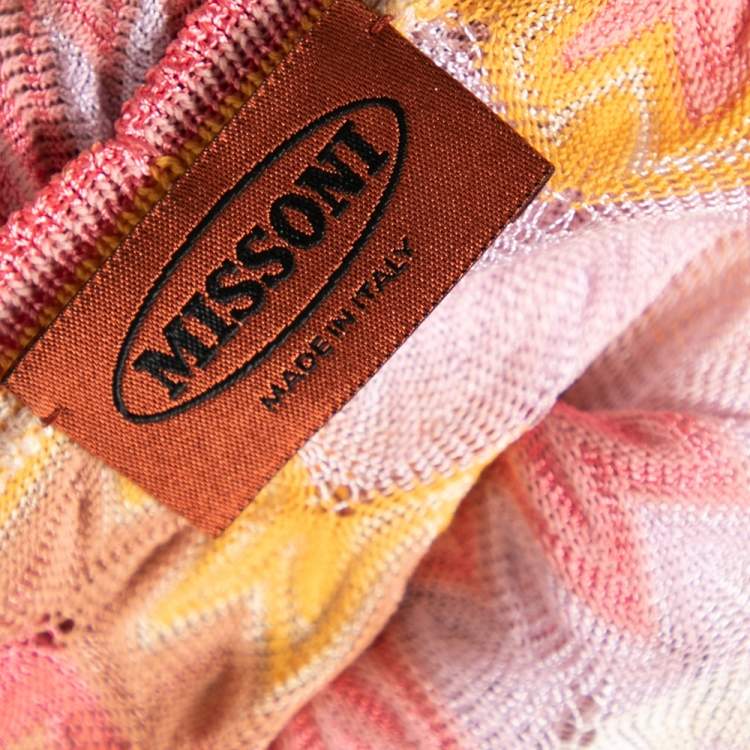 مملوكة مسبقًا Missoni Multicolor Textured Cotton Long Sleeve Midi Dress M