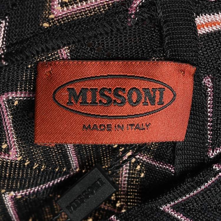 Pre Owned Missoni Multicolor Patterned Perforated Knit Midi Dress L