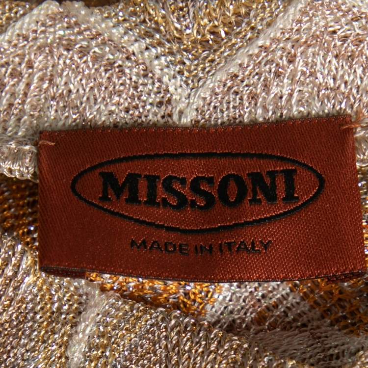 Pre Owned Missoni Multicolor Lurex Patterned Knit Shift Dress S