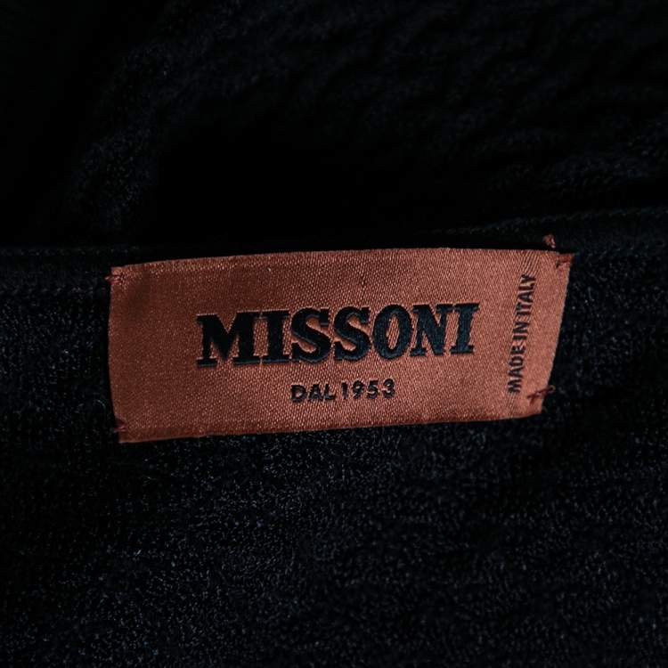 Pre Owned Missoni Black Textured Knit Set Suit M