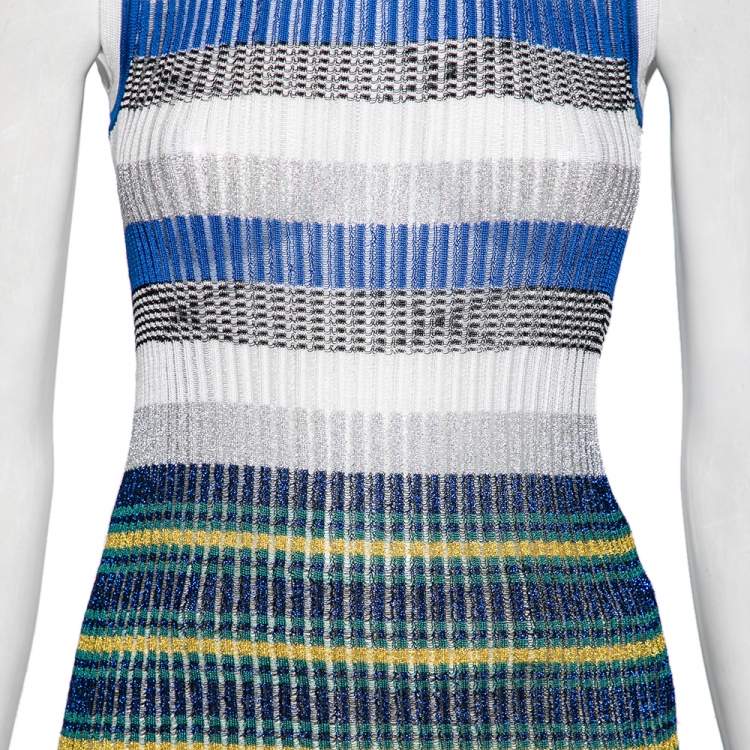 Pre Owned Missoni Multicolor and Metallic Lurex Patterned Knit Sleeveless Top M